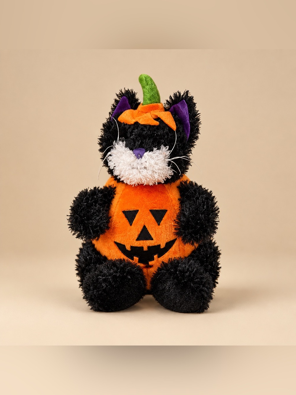 Black Pumpkin Cat Plush by PBC Polyester Fill